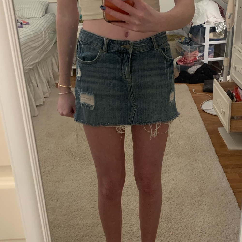 Denim mini skirt